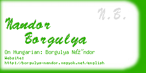 nandor borgulya business card